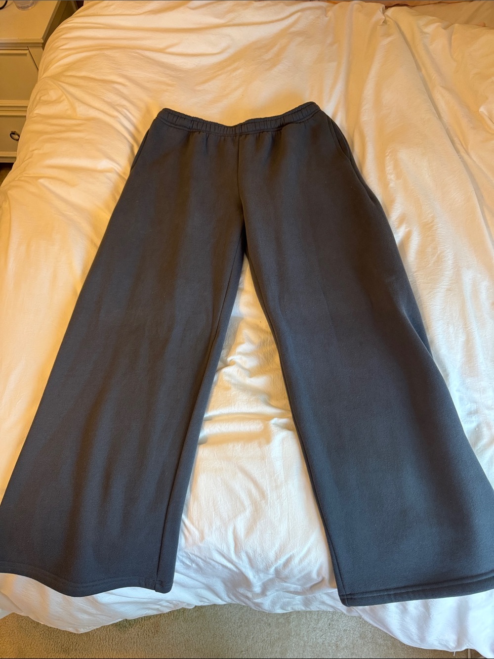 Women’s Black Wide-Leg sweatpants.